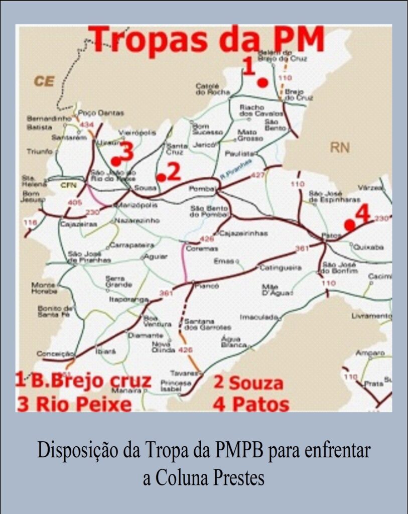 Disposição da Tropa da PMPB para a luta contra a Coluna Prestes