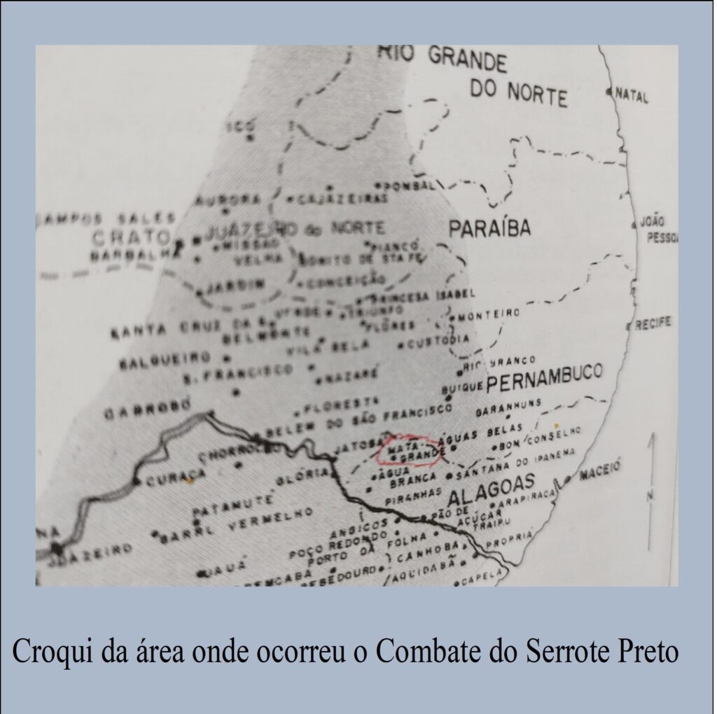 Croqui da área onde ocorreu o Combate do Serrote Preto