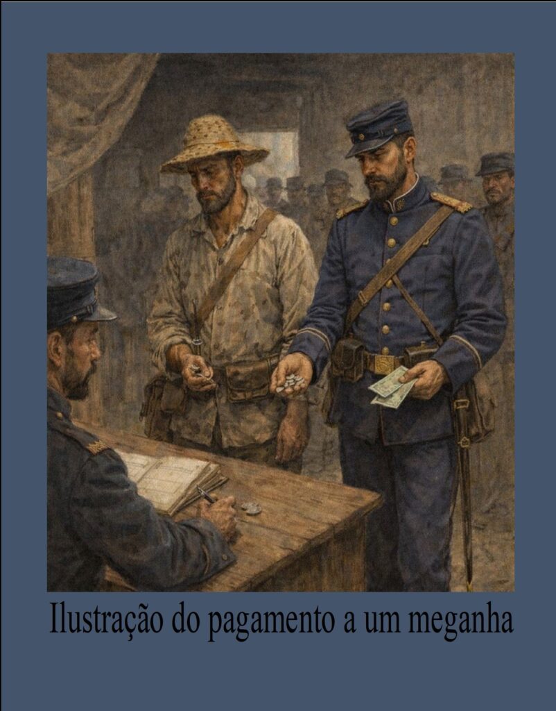 Ilustração do pagamento a um meganha